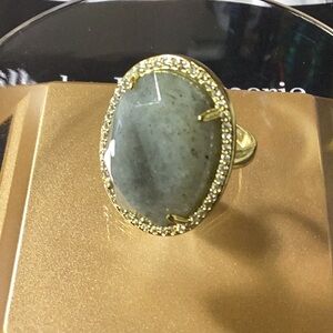 Lemon Gold Labradorite Adjustable Ring